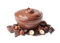 Chocolate creamy with chocolate and filbert nuts. Chocolate butter