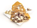 Chocolate crepe isolated on white background, Clipping path included Royalty Free Stock Photo