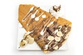 Chocolate crepe isolated on white background, Clipping path included Royalty Free Stock Photo