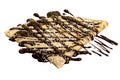 Chocolate crepe with sugar Royalty Free Stock Photo