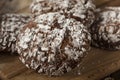 Chocolate Crinkle Cookies with Powdered Sugar Royalty Free Stock Photo