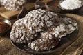 Chocolate Crinkle Cookies with Powdered Sugar Royalty Free Stock Photo