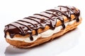 chocolate croissant, filled with rich cream and crunchy nuts, drizzled with luscious chocolate sauce