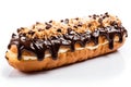 chocolate croissant, filled with rich cream and crunchy nuts, drizzled with luscious chocolate sauce.