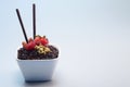 Chocolate crumble dessert. Conceptual image Royalty Free Stock Photo