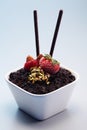 Chocolate crumble dessert. Conceptual image Royalty Free Stock Photo