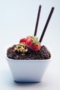 Chocolate crumble dessert. Conceptual image Royalty Free Stock Photo