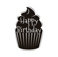 Chocolate cupcake. happy. happy birthday design, vector Royalty Free Stock Photo
