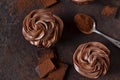 Chocolate cupcakes with peanut paste Royalty Free Stock Photo