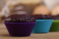 Chocolate cupcakes on the table