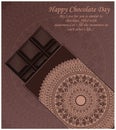Chocolate day wishes with quote and mandala in background.Valentine day special templates