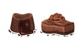 Chocolate Dessert as Sweet Afters and Yummy Treat Vector Set