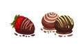 Chocolate Dessert as Sweet Afters and Yummy Treat Vector Set