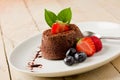 Chocolate dessert with berries