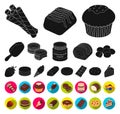Chocolate Dessert black,flat icons in set collection for design. Chocolate and Sweets vector symbol stock web Royalty Free Stock Photo