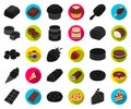 Chocolate Dessert black,flat icons in set collection for design. Chocolate and Sweets vector symbol stock web Royalty Free Stock Photo