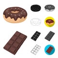 Chocolate Dessert cartoon,black,flat,monochrome,outline icons in set collection for design. Chocolate and Sweets vector Royalty Free Stock Photo