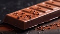 Chocolate dessert, close up of dark sweet food, gourmet candy snack generated by AI