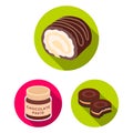 Chocolate Dessert flat icons in set collection for design. Chocolate and Sweets vector symbol stock web illustration. Royalty Free Stock Photo