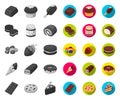 Chocolate Dessert mono,flat icons in set collection for design. Chocolate and Sweets vector symbol stock web Royalty Free Stock Photo