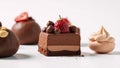 Chocolate dessert on a purewhite background Royalty Free Stock Photo