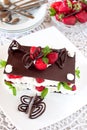 Chocolate dessert with Strawberries Royalty Free Stock Photo
