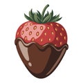 Chocolate dipped Strawberry isolated vector illustration Royalty Free Stock Photo