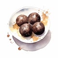 Watercolor Truffles: Masterful Shading And Raw Energy In Chocolate Illustration Royalty Free Stock Photo