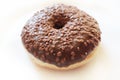 Chocolate donat with chocolate cream.