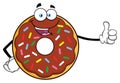 Chocolate Donut Cartoon Mascot Character With Sprinkles Giving A Thumb Up Royalty Free Stock Photo