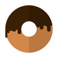 Chocolate donut flat icon