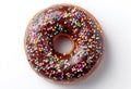 Delicious Chocolate Donut with Colorful Sprinkles Royalty Free Stock Photo