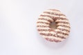 Chocolate donut with sprinkles isolated on white background