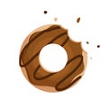 Chocolate donut vector isolated on white background Royalty Free Stock Photo