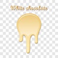 Chocolate drip splash. White chocolate liquid blot isolated white transparent background. Melt dessert spot. 3D Royalty Free Stock Photo