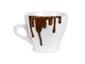 Chocolate drips on a cup Royalty Free Stock Photo