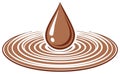 Chocolate Drop Falling With Ripple Effect Isolated Illustration Royalty Free Stock Photo