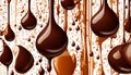 Chocolate Drops Flowing Downward Royalty Free Stock Photo