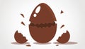 Chocolate Easter Egg Broken Open on a Clean White Background Royalty Free Stock Photo
