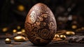 Chocolate easter egg with intricate pattern