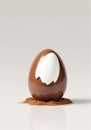 Chocolate Easter Egg Isolated On A White Background. Generative AI Royalty Free Stock Photo