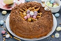 Easter egg nest cake Royalty Free Stock Photo