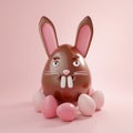 Chocolate Easter Egg Rabbit Character Royalty Free Stock Photo