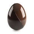 Chocolate easter egg on white background Royalty Free Stock Photo