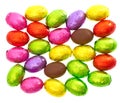 Chocolate easter eggs in colorful foil