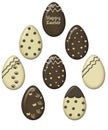 Chocolate easter eggs vector