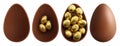 Chocolate Easter eggs on white background Royalty Free Stock Photo