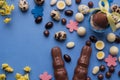 Chocolate easter hares and sweets