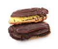 Chocolate eclair isolated Royalty Free Stock Photo
