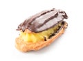 Chocolate eclair isolated Royalty Free Stock Photo